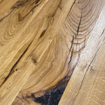 "Tischplatte Eiche Rustikal Extrem, 6 cm stark, aufgedoppelt, Glattkant, geölt, Maße wählbar